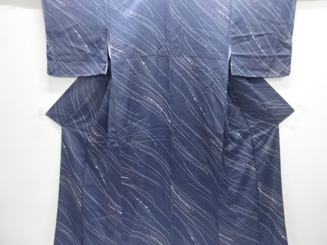 線描きに桜模様小紋着物